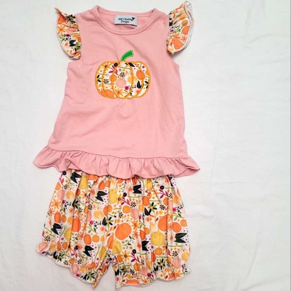 MK Designs Thanksgiving Outfit For Toddler, Size 3T
